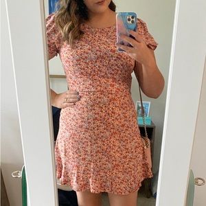 Peach Floral Dress